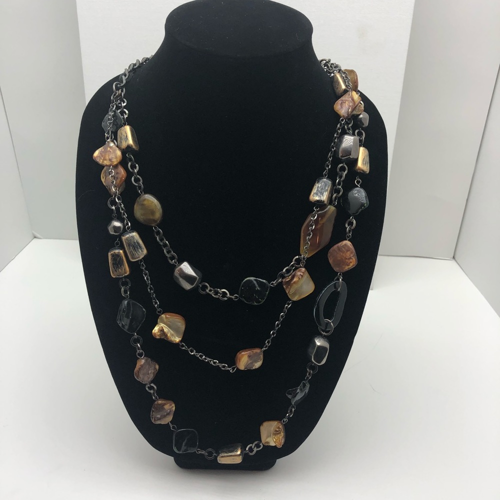 Gorgeous brown and black stones necklace!!!